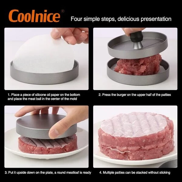 همبرگر ساز و برگر زن دستی فلزی مدل BP711